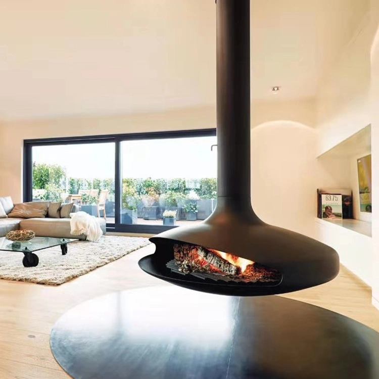 Indoor Roof Hanging and Rotating Fireplace