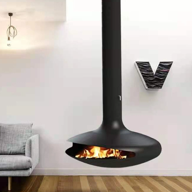 Indoor Roof Hanging and Rotating Fireplace