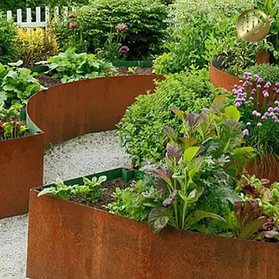 Cortenstahl, maßgeschneiderte Gartenkante aus 2 mm dickem, hochwertigem Metall