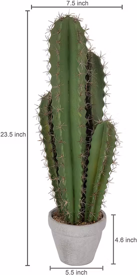 Dekoration, Heimdekoration, künstliche 58,4 cm große Heckenkaktuspflanze mit grauem Blumentopf aus Kunststoff